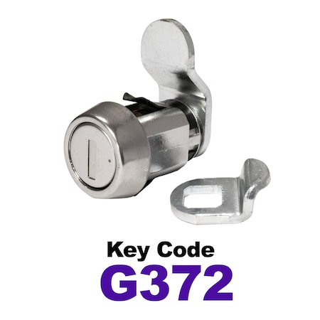 Global RV SS Compartment Lock, Cam/Blade Style, 7/8in Press in, Offset Blade, fit 5/8in Use, Keyed, G372 CLB-372-78SI-SS
